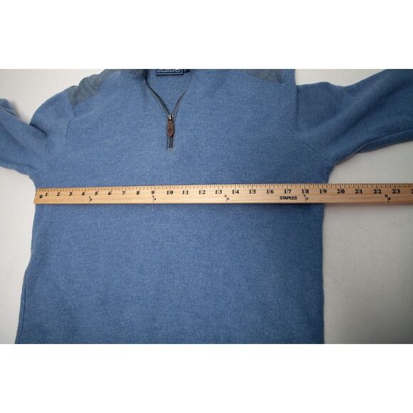 Jim Naatz by Vineyard Vines Sweater Men Medium Blue Merino Wool 1/4 Zip Pullover - Picture 10 of 12